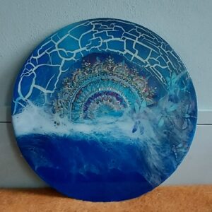 Bild rund 40 X 40 cm. blau