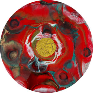 Bild rund 40 X 40 cm. rot