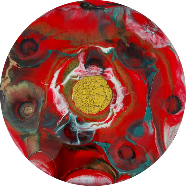Bild rund 40 X 40 cm. rot
